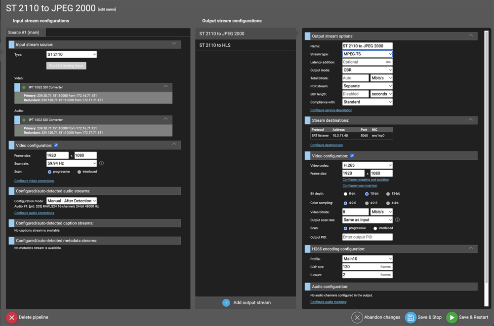 7354-ST 2110 to JPEG 2000