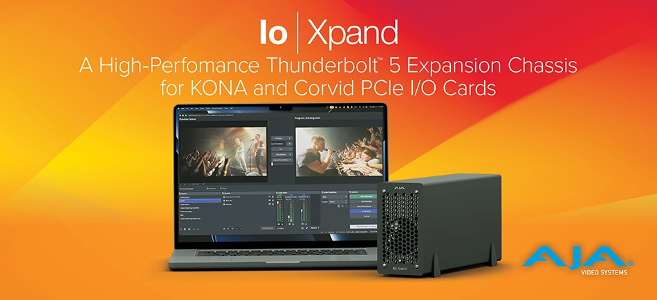 AJA, KONA 및 Corvid PCIe I/O 카드용 Io Xpand Thunderbolt™ 5 확장 섀시 출시